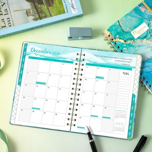 مخطط 2026-2027 - مخطط 2026-2027، مخطط أسبوعي وشهري، يوليو 2026 - يونيو 2027، 6.4 بوصة × 8.5 بوصة، علامات تبويب شهرية، غلاف فني، منظم يومي in Kuwait