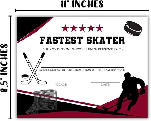Hockey Team Superlatives Awards 30pk Mixed Certificates 8.5x11" Spirit Coach Banquet High School Sports Program Funny End of the Year in Saudi Arabia