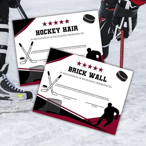 Hockey Team Superlatives Awards 30pk Mixed Certificates 8.5x11" Spirit Coach Banquet High School Sports Program Funny End of the Year in Saudi Arabia