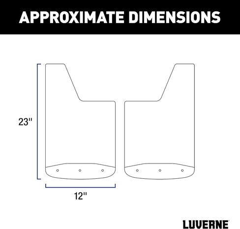 Luverne 251451 Rear 12-Inch x 23-Inch Textured Rubber Mud Guards, Select Chevrolet Silverado, GMC Sierra 2500, 3500 HD, 2 Flaps in Saudi Arabia