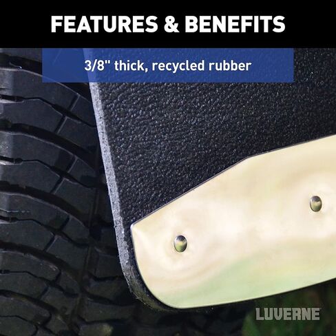 Luverne 251451 Rear 12-Inch x 23-Inch Textured Rubber Mud Guards, Select Chevrolet Silverado, GMC Sierra 2500, 3500 HD, 2 Flaps in Saudi Arabia