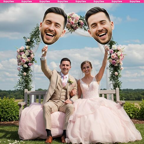 Custom Big Head Cutout on a Stick, 16 to 48 Inch, Coroplast Cardboard, HD Printed Face Prop for Graduation, Sports, Wedding & Party Decorations, Multiple Pieces in Kuwait