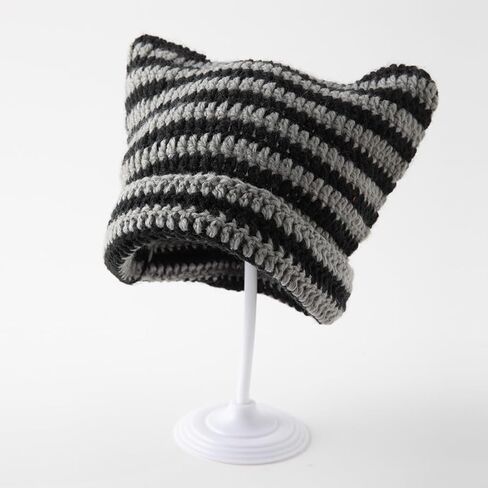 Crochet Hats for Women Cat Ear Beanie Y2K Beanies Vintage Grunge Accessories Slouchy Beanies for Travel Daily Wear in Saudi Arabia