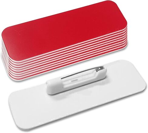 Name Tag/Badge Blanks - 10 Pack - Red 1" X 3", Round Corners, Pin in Saudi Arabia