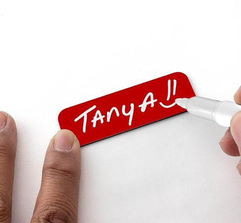 Name Tag/Badge Blanks - 10 Pack - Red 1" X 3", Round Corners, Pin in Saudi Arabia