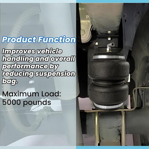 2PCS Universal Air Suspension Spring Double Bellow Standard 5000 lbs 1/8"NPT Single Port Air Ride Strut Assembly for Chevy/GMC/Ram/Ford Trucks (7X2B5813) in Saudi Arabia