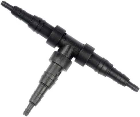 KarParts360 Hard Vacuum Tubing Tee | 10 Pieces | Plastic Material | Black Color | T-Shape Connector | 1/8 To 3/8 Outer Diameter in Saudi Arabia