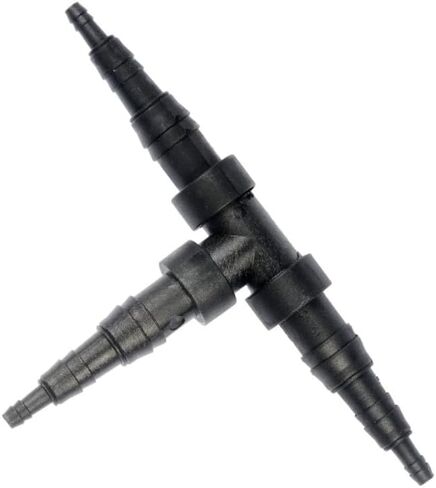 KarParts360 Hard Vacuum Tubing Tee | 10 Pieces | Plastic Material | Black Color | T-Shape Connector | 1/8 To 3/8 Outer Diameter in Saudi Arabia
