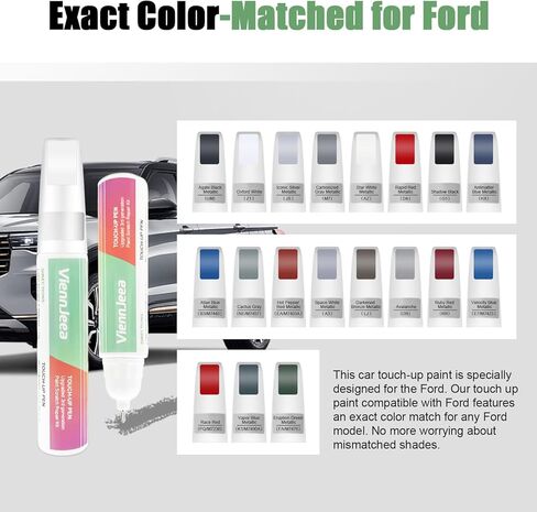 طلاء طلاء السيارة من الجيل الثالث لسيارة Ford (Star White Metallic Tri-Coat(AZ)) طقم إصلاح خدوش طلاء السيارة طرف القلم وفرشاة إصلاح الخدوش 2 في 1 مع أدوات تطبيقها وأوراق الإصلاح in Kuwait