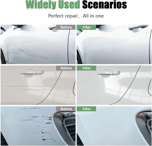 طلاء طلاء السيارة من الجيل الثالث لسيارة Ford (Star White Metallic Tri-Coat(AZ)) طقم إصلاح خدوش طلاء السيارة طرف القلم وفرشاة إصلاح الخدوش 2 في 1 مع أدوات تطبيقها وأوراق الإصلاح in Kuwait