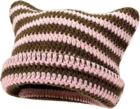 Crochet Hats for Women Cat Ear Beanie Y2K Beanies Vintage Grunge Accessories Slouchy Beanies for Travel Daily Wear in Saudi Arabia