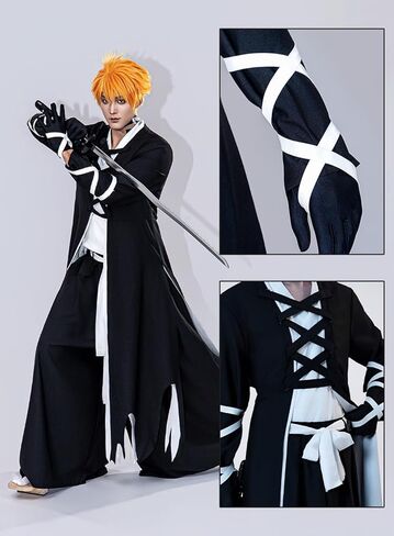 OSIAS Men Anime Upgraded Kurosaki Ichigo Cosplay Costume in Saudi Arabia