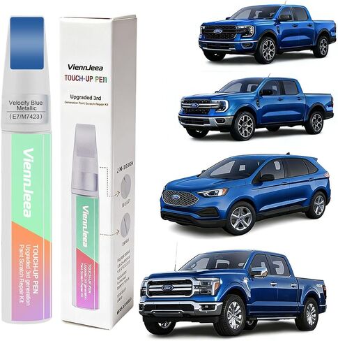 طلاء طلاء السيارة من الجيل الثالث لسيارة Ford (Star White Metallic Tri-Coat(AZ)) طقم إصلاح خدوش طلاء السيارة طرف القلم وفرشاة إصلاح الخدوش 2 في 1 مع أدوات تطبيقها وأوراق الإصلاح in Kuwait
