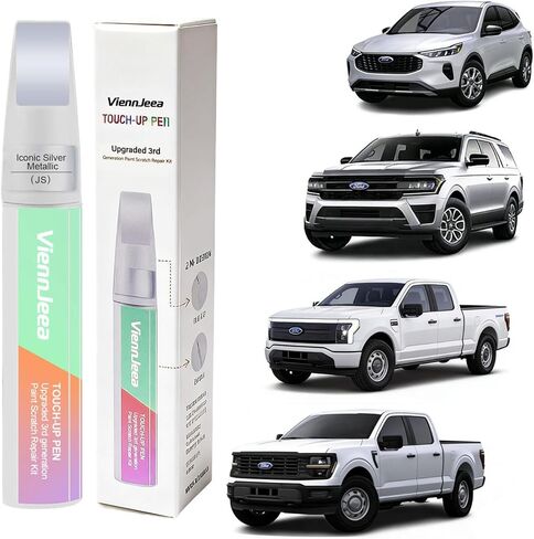 طلاء طلاء السيارة من الجيل الثالث لسيارة Ford (Star White Metallic Tri-Coat(AZ)) طقم إصلاح خدوش طلاء السيارة طرف القلم وفرشاة إصلاح الخدوش 2 في 1 مع أدوات تطبيقها وأوراق الإصلاح in Kuwait