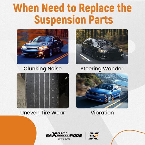 طقم تعليق أمامي 12 قطعة من maxpeedingrods لسيارة Honda Accord 2003-2007 2.4 لتر، 2 ذراع تحكم علوي، 2 ذراع تحكم سفلي، 2 وصلة شريط Sway، 2 وصلة كروية سفلية، 4 قضبان ربط خارجية وداخلية in Saudi Arabia