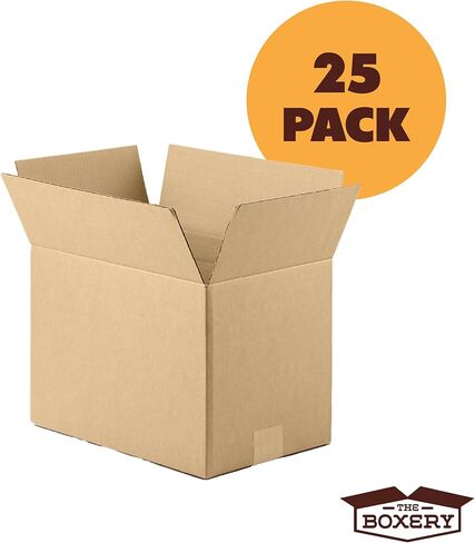 The Boxery 12"x8"x6" Kraft Shipping Boxes (25-Pack) | Durable Corrugated Cardboard for Mailing, Packing & Moving – Eco-Friendly & Recyclable – Made in USA in Kuwait