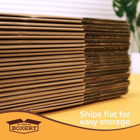 The Boxery 12"x8"x6" Kraft Shipping Boxes (25-Pack) | Durable Corrugated Cardboard for Mailing, Packing & Moving – Eco-Friendly & Recyclable – Made in USA in Kuwait
