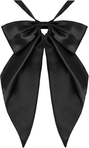 Oversized Bow Ties for Women, Adjustable Pre-tied Womens Bow Tie Solid Color Girl's Bowtie for Uniform Dress in Kuwait