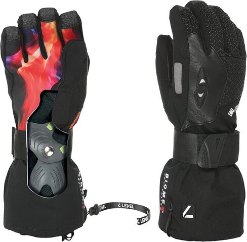 قفازات Level Super Pipe GTX للتزلج والتزحلق على الجليد - حماية معصم Biomex، غشاء مقاوم للماء Gore-TEX، تعزيز SuperFabric ومقبض راحة اليد NexX4، دافئ جدًا 4000، أسود in Saudi Arabia