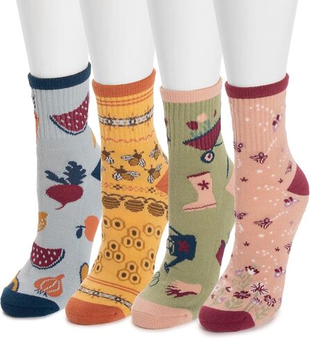 جوارب نسائية MUK LUKS مكونة من 4 قطع ربع دائرية، متعددة الألوان، OS (6-11) in Saudi Arabia
