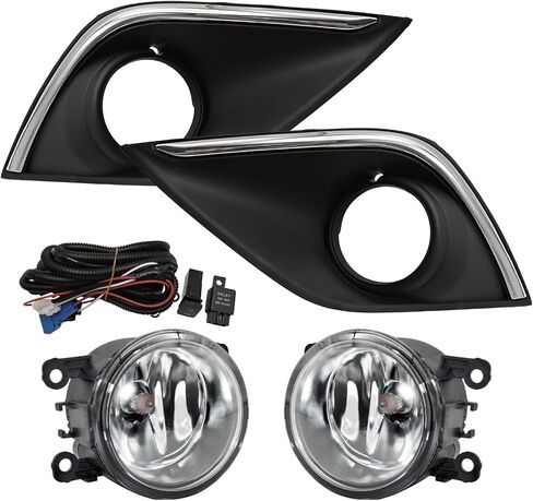 مصابيح الضباب تناسب ميتسوبيشي أوتلاندر 2016-2020 مصباح الضباب الهالوجين مجموعة مفاتيح تسخير الكروم (لا تناسب الطراز الرياضي أو ASX) in Kuwait