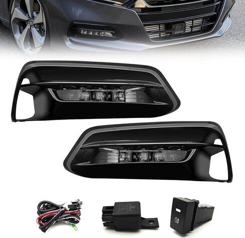 استبدال مصابيح الضباب LED لـ Accord 2018 2019 2020 4 أبواب سيدان القيادة مصابيح ضباب مع DRL أضواء الضباب المصد الأمامي in Kuwait