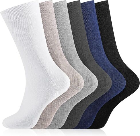 6 Pairs Linen Socks Men Thin Breathable Linen Natural Moisture-wicking Crew Socks for Men Women in Saudi Arabia