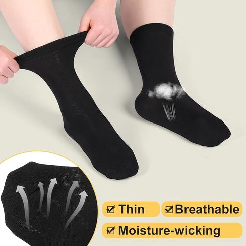 6 Pairs Linen Socks Men Thin Breathable Linen Natural Moisture-wicking Crew Socks for Men Women in Saudi Arabia