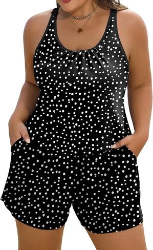 Arolina Women's Plus Size Swim Romper One Piece Swimsuits Modest Bathing Suit with Pockets (S-24W) in Saudi Arabia