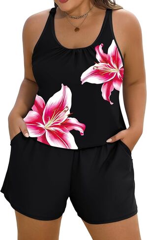 Arolina Women's Plus Size Swim Romper One Piece Swimsuits Modest Bathing Suit with Pockets (S-24W) in Saudi Arabia