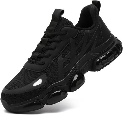 Mens Steel Toe Work Shoes Construction Safety Shoes Puncture Proof Anti Smashing Non Slip Light Weight Comfortable Fashion Black US 11 in Saudi Arabia