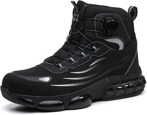 Mens Steel Toe Work Shoes Construction Safety Shoes Puncture Proof Anti Smashing Non Slip Light Weight Comfortable Fashion Black US 11 in Saudi Arabia