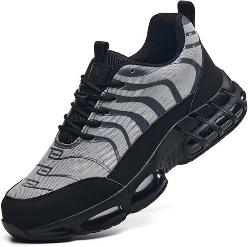 Mens Steel Toe Work Shoes Construction Safety Shoes Puncture Proof Anti Smashing Non Slip Light Weight Comfortable Fashion Black US 11 in Saudi Arabia