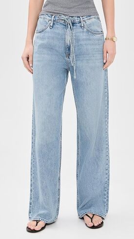 rag & bone Women's Featherweight Phoebe Drawstring Wide Jeans in Saudi Arabia