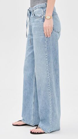 rag & bone Women's Featherweight Phoebe Drawstring Wide Jeans in Saudi Arabia