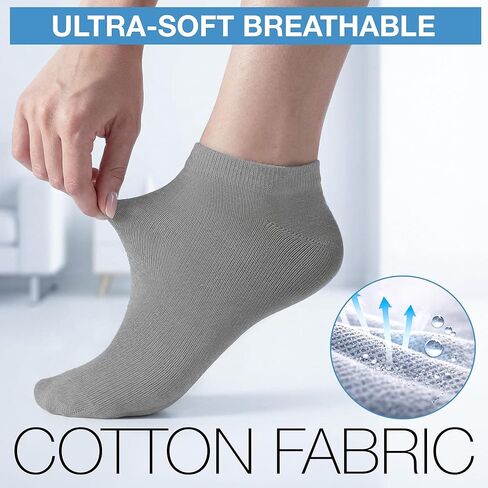 Ankle Socks for Men & Women – 6 Pairs Cotton Low Cut Socks, Soft Breathable Sport & Everyday Fit in Saudi Arabia