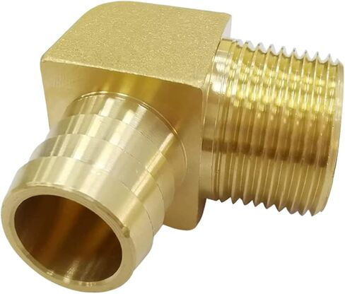 Gotonovo 3/4 خرطوم بارب الكوع بارب المناسب 90 درجة 3/4 بوصة خرطوم معرف × 3/4 بوصة ذكر الموضوع NPT خرطوم لحام تركيب النحاس تركيب خرطوم الهواء (2 حزمة) in Kuwait