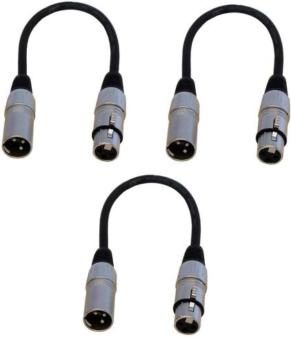 Audio2000'S ADC203NX2 2-Pack XLR Male to XLR Female Balanced Audio Patch Cables- 6 Inches (Tip to Tip) in Kuwait