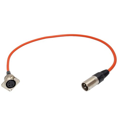 2ft Pigtail: XLR Female Panel Mount to XLR Male Plug (Black) in Saudi Arabia