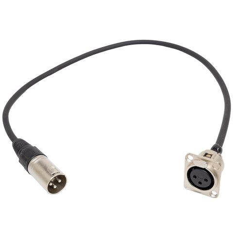 2ft Pigtail: XLR Female Panel Mount to XLR Male Plug (Black) in Kuwait