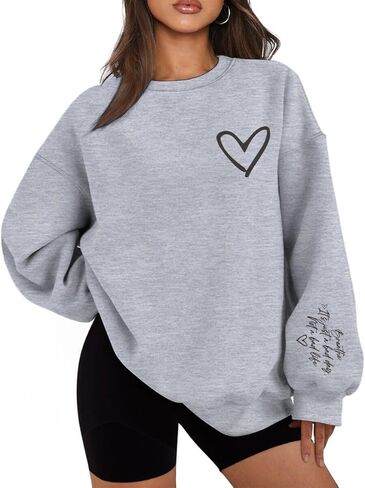 Christian Sweatshirts for Women Breathe It's Just A Bad Day Not A Bad Life Oversized Sweatshirt Inspirational Tops in Saudi Arabia