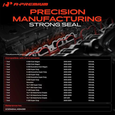 مجموعة حشية حقن الوقود العلوية الممتازة متوافقة مع Ford F-250 F-350 F-450 F-550 E-350 E-450 E-550 Super Duty، F-53 هيكل متنقل، E-350 Club Wagon، Excursion، 6.8L in Saudi Arabia