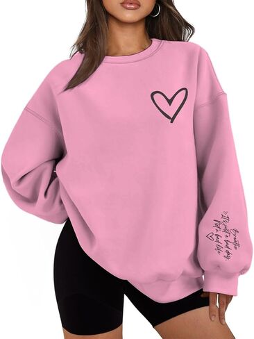 Christian Sweatshirts for Women Breathe It's Just A Bad Day Not A Bad Life Oversized Sweatshirt Inspirational Tops in Saudi Arabia