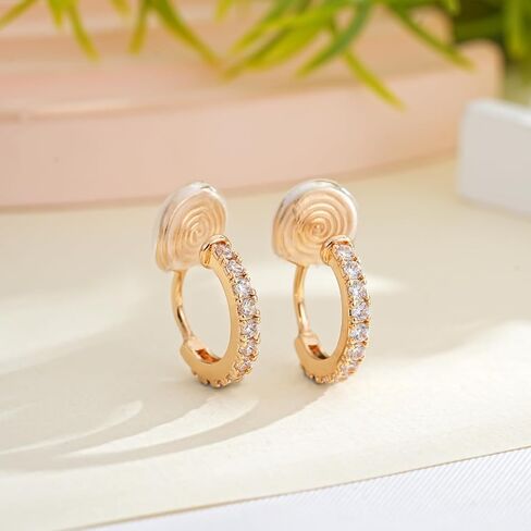Clip On Earrings for Women 14K Gold Plated Hoop CZ Huggie Hoops Small Adjustable Non Pierced Fake Golden Earrings Invisible Hoop Clip On Earrings in Saudi Arabia