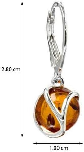 Ian and Valeri Co. Amber Sterling Silver Round Leverback Earrings in Saudi Arabia