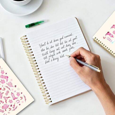 Ialtsidws Western Cowboy Spiral Journal Notebook Set, 2 Pcs Pink Cowgirl Spiral Bound Notebooks for Women Girls, Cute Journals for Student Teacher, Notepad (8.2 * 6.2") for Work, Office, School in Saudi Arabia