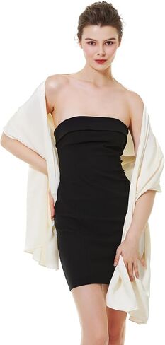 BEAUTELICATE Women Satin Shawl for Evening Dresses Wedding Shawls for Bridal Party Bridesmaid Scarves in Saudi Arabia