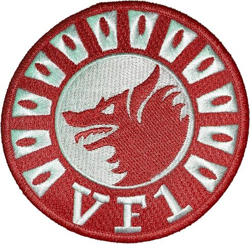 VF-1 Wolfpack Squadron Patch - شارة سرب الأسطول الأول F-14 Tomcat - شعار دائري مخيط بقياس 4 بوصات مع دعم بلاستيكي - سرب المقاتلات البحرية 1 رقعة التراث in Saudi Arabia