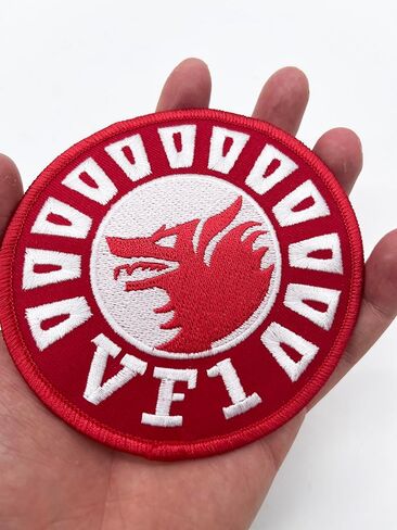 VF-1 Wolfpack Squadron Patch - شارة سرب الأسطول الأول F-14 Tomcat - شعار دائري مخيط بقياس 4 بوصات مع دعم بلاستيكي - سرب المقاتلات البحرية 1 رقعة التراث in Saudi Arabia