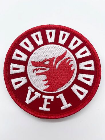VF-1 Wolfpack Squadron Patch - شارة سرب الأسطول الأول F-14 Tomcat - شعار دائري مخيط بقياس 4 بوصات مع دعم بلاستيكي - سرب المقاتلات البحرية 1 رقعة التراث in Saudi Arabia